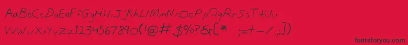 Шрифт DansHand – чёрные шрифты на красном фоне