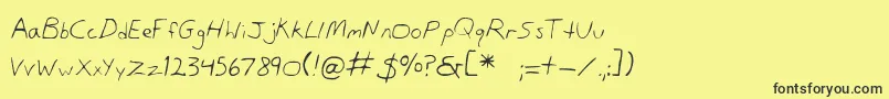 DansHand Font – Black Fonts on Yellow Background