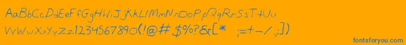 DansHand Font – Blue Fonts on Orange Background