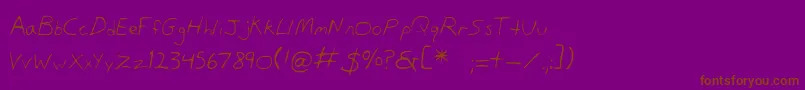 DansHand-Schriftart – Braune Schriften auf violettem Hintergrund