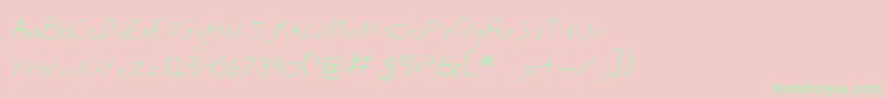 DansHand Font – Green Fonts on Pink Background