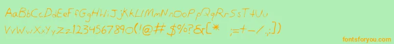 DansHand Font – Orange Fonts on Green Background