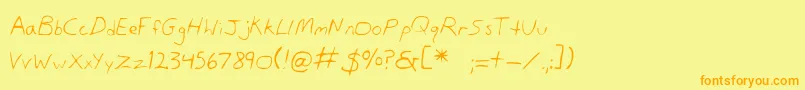 DansHand Font – Orange Fonts on Yellow Background