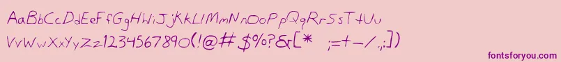 DansHand Font – Purple Fonts on Pink Background