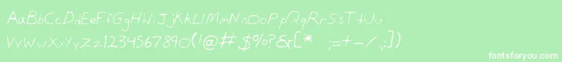 DansHand Font – White Fonts on Green Background