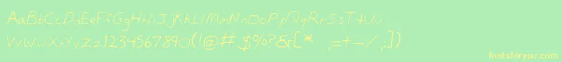 DansHand Font – Yellow Fonts on Green Background