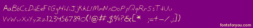 DansHand Font – Yellow Fonts on Purple Background