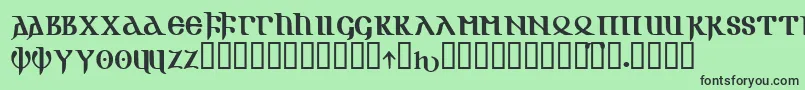 フォントGotik – 緑の背景に黒い文字