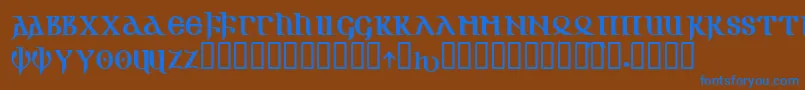 Gotik Font – Blue Fonts on Brown Background