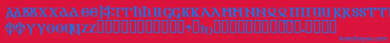 Gotik Font – Blue Fonts on Red Background