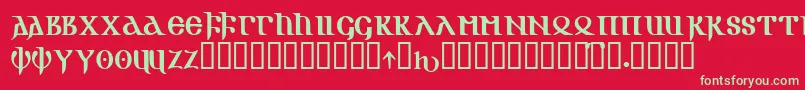 Gotik Font – Green Fonts on Red Background