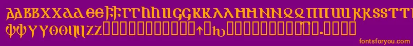 フォントGotik – 紫色の背景にオレンジのフォント