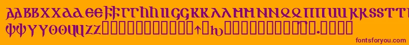 Gotik Font – Purple Fonts on Orange Background