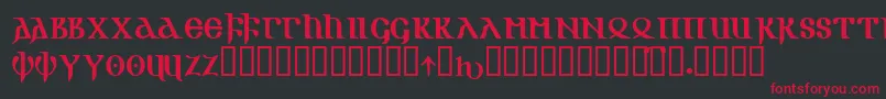 Gotik-Schriftart – Rote Schriften auf schwarzem Hintergrund