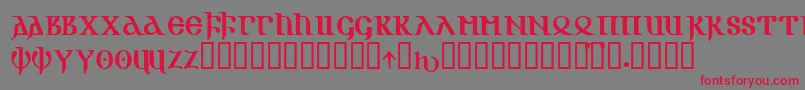 フォントGotik – 赤い文字の灰色の背景