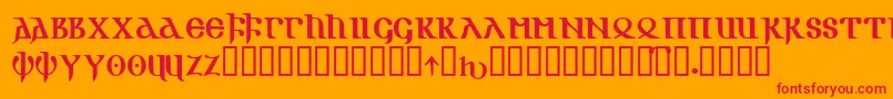 Gotik Font – Red Fonts on Orange Background