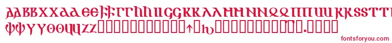 フォントGotik – 白い背景に赤い文字