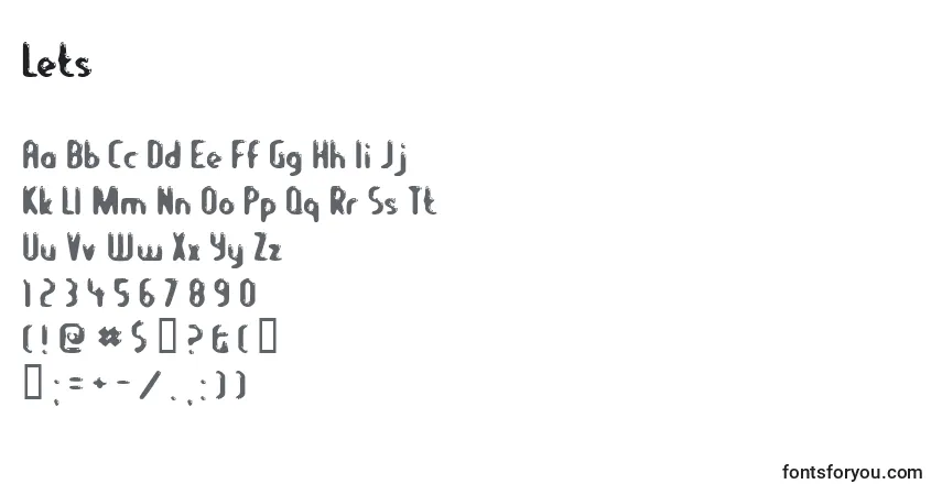 Schriftart Lets – Alphabet, Zahlen, spezielle Symbole