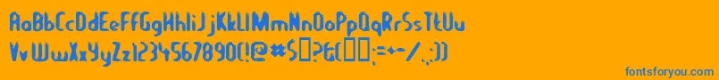 Lets Font – Blue Fonts on Orange Background