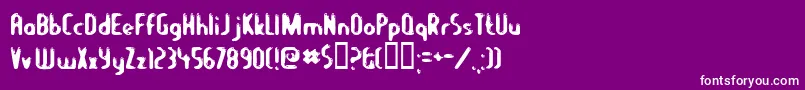 Czcionka Lets – białe czcionki na fioletowym tle