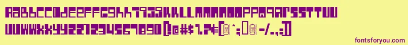 Rocket ffy Font – Purple Fonts on Yellow Background