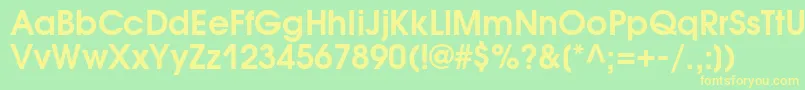 Police AvantgardegothiccBold – polices jaunes sur fond vert