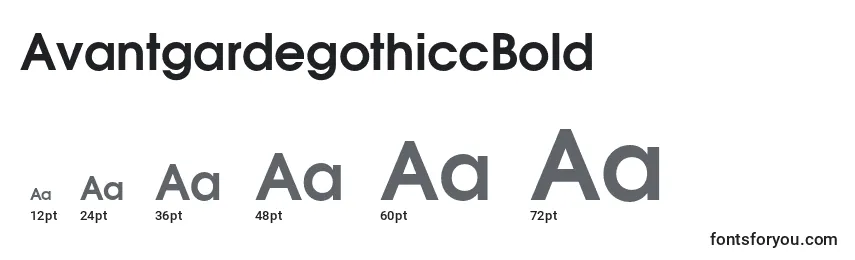 Размеры шрифта AvantgardegothiccBold