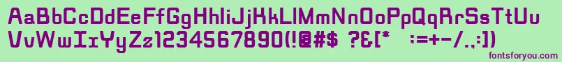 Więcej informacji o czcionce RippenBold Czcionka RippenBold – fioletowe czcionki na zielonym tle