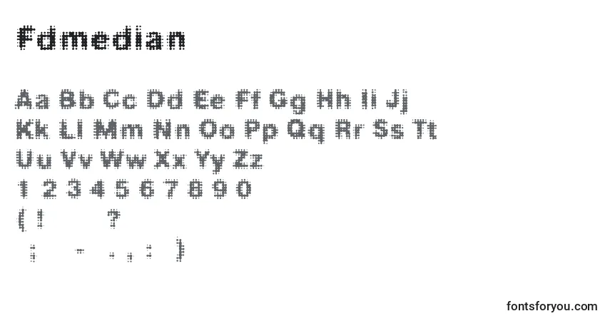 Schriftart Fdmedian – Alphabet, Zahlen, spezielle Symbole