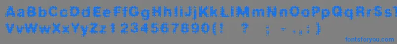 フォントFdmedian – 灰色の背景に青い文字