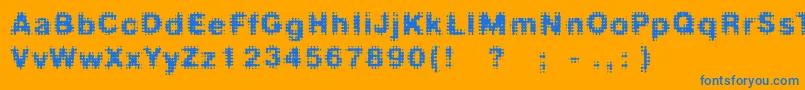 Fdmedian Font – Blue Fonts on Orange Background