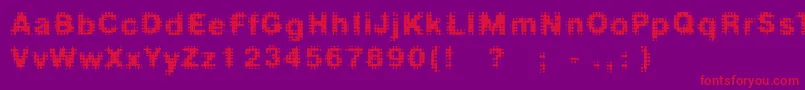 Czcionka Fdmedian – czerwone czcionki na fioletowym tle