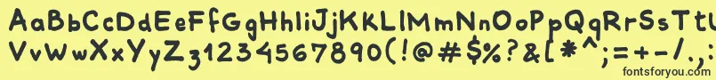 Comiquitasans Font – Black Fonts on Yellow Background