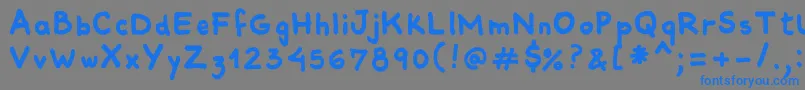 フォントComiquitasans – 灰色の背景に青い文字