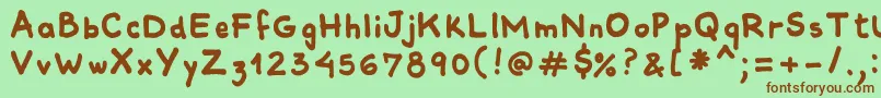 Шрифт Comiquitasans – коричневые шрифты на зелёном фоне