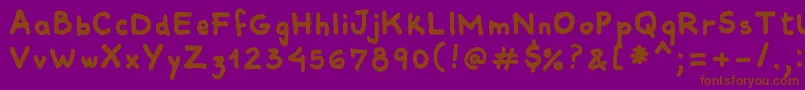 Comiquitasans Font – Brown Fonts on Purple Background