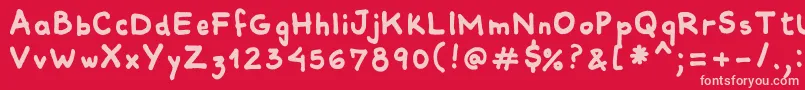 Шрифт Comiquitasans – розовые шрифты на красном фоне