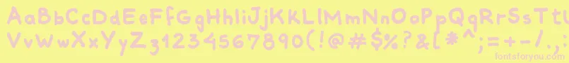 Comiquitasans Font – Pink Fonts on Yellow Background