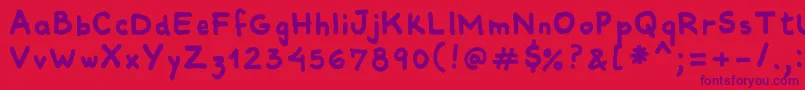 Comiquitasans Font – Purple Fonts on Red Background