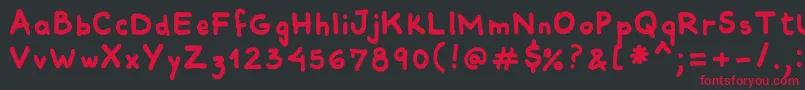 Comiquitasans Font – Red Fonts on Black Background