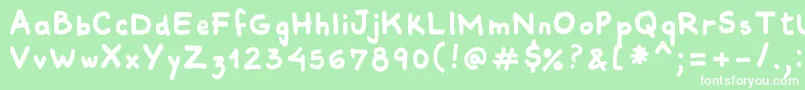 フォントComiquitasans – 緑の背景に白い文字