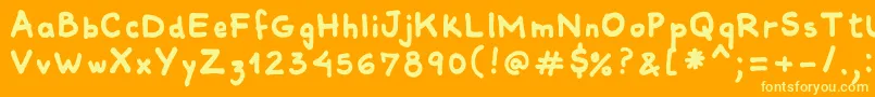 Comiquitasans Font – Yellow Fonts on Orange Background