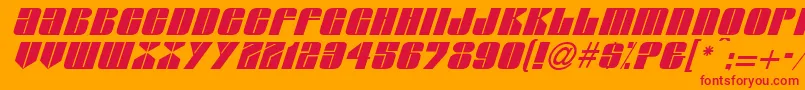 LeslethItalicItalic-fontti – punaiset fontit oranssilla taustalla
