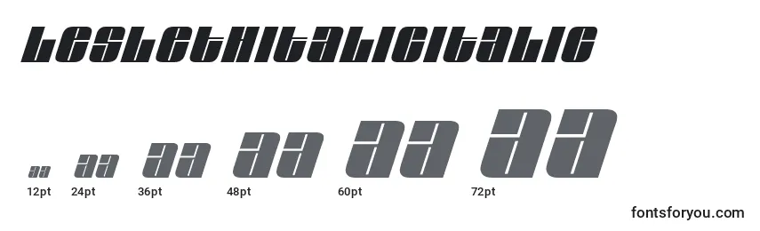 Размеры шрифта LeslethItalicItalic
