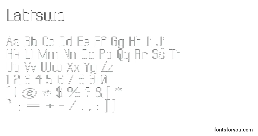 Czcionka Labtswo – alfabet, cyfry, specjalne znaki