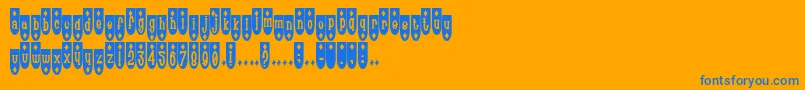 Popde-Schriftart – Blaue Schriften auf orangefarbenem Hintergrund