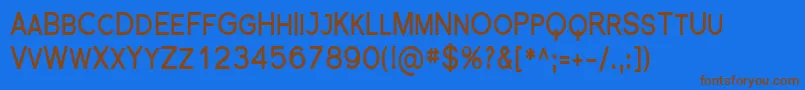 FlorencesansScCondBold-Schriftart – Braune Schriften auf blauem Hintergrund