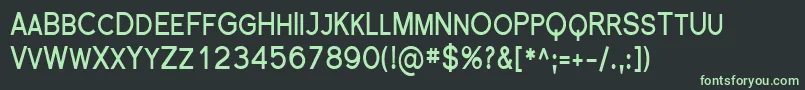 フォントFlorencesansScCondBold – 黒い背景に緑の文字