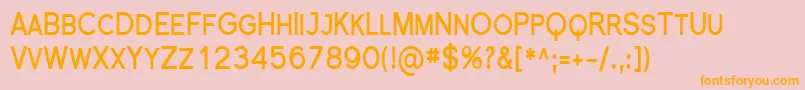 Fonte FlorencesansScCondBold – fontes laranjas em um fundo rosa