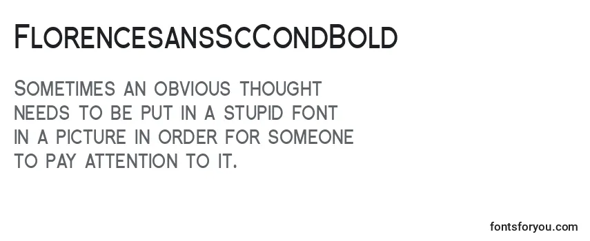 Review of the FlorencesansScCondBold Font